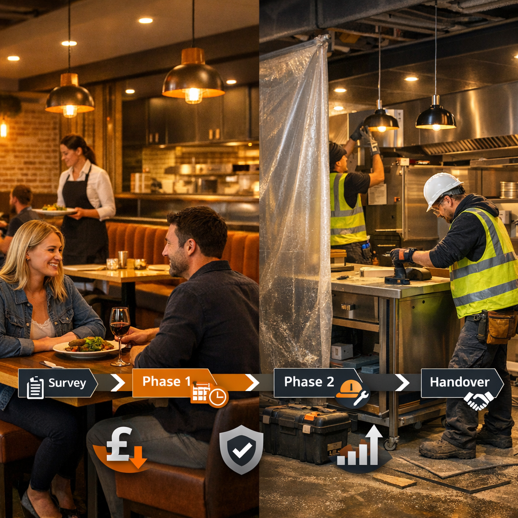How to Refurbish a Restaurant in the UK Without Closing: A Phased Fit-Out Plan