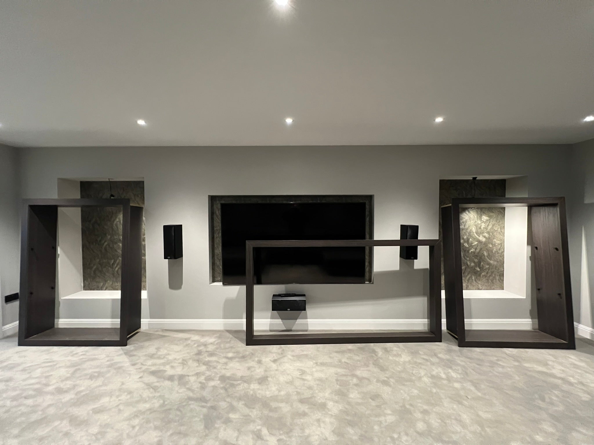 Bespoke Home Bar and Cabinetry Installation before, photo pair 2