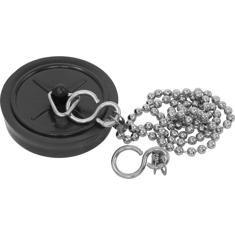 Plug & Chain 1 44mm Black with Stainless Steel Chain - Norgroup