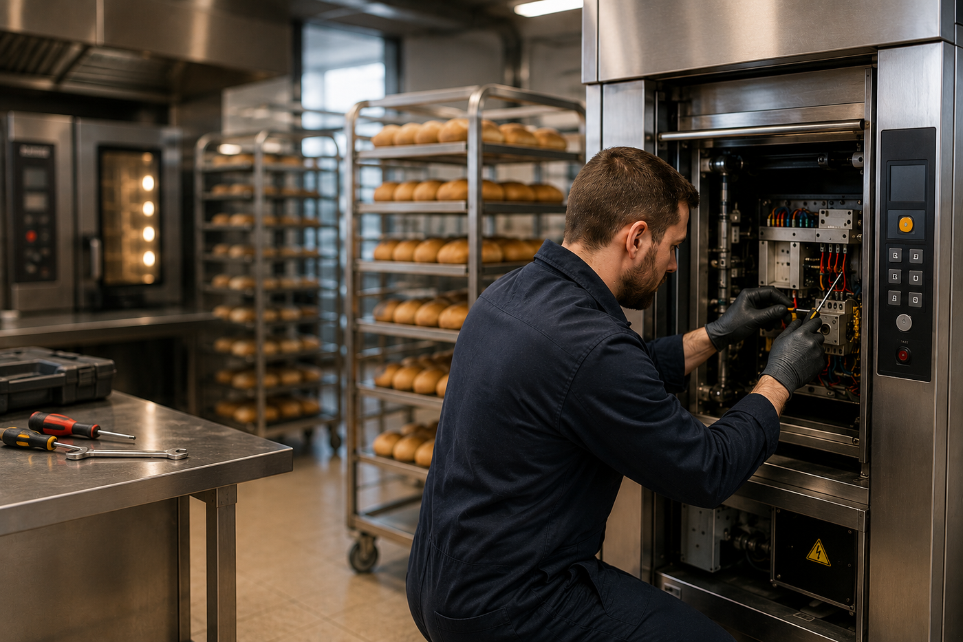 Commercial bakery oven repair and operational testing by Norgroup